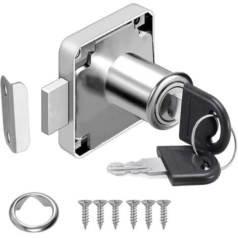verrou à came de 22 mm, serrure boîte aux lettres verrou placard serrure d'armoire de sécurité avec clé différente serrures pour meubles, armoire, boîte aux lettres, tiroir, bureau, casier. (1/5)