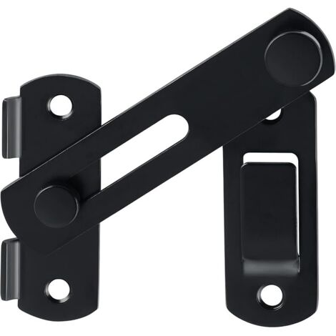 Verrou Porte Coulissante Serrure Volet Loquet Porte Verrou Portail à Bascule Boulon avec Vis pour Porte, Fenêtre, Placard et Jardin, Finition Noir Mat en Acier Inoxydable, EMS9500-B (1/5)