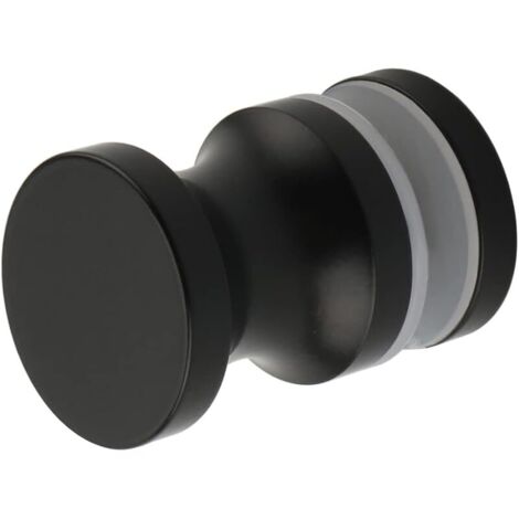 Poignée de Porte Douche Ronde Poigné de Porte en Verre Salle de Bain, en Acier Inoxydable SUS304, Finition Noire Mate, EL9000-B (1/5)