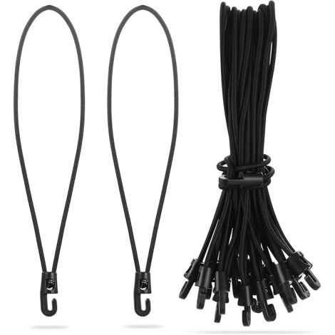 20 Pcs Petit Tendeurs Elastique avec Crochets, 10 cm Tendeurs de Bâche avec Crochets, Tendeur Elastique en Caoutchouc pour Fixation Bannières Tentes Affiches Bâches de Camping