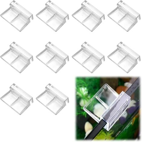 Support D'aquarium Acrylique,Clips pour Couvercle D'aquarium,Clips de Protection en Verre pour Aquarium,Clair Support D'aquarium,Clip de Couvercle en Verre pour Aquarium 6mm 10 Pièces