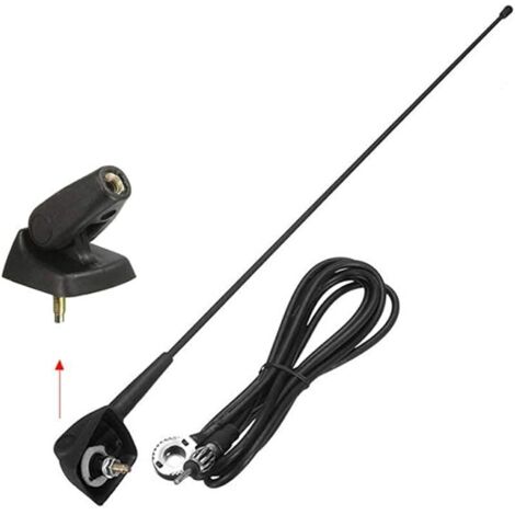Antenne Aérienne De Toit De Base + Support Compatible avec Peugeot 106 205 206 306 307 309 406 806 807 (1/4)