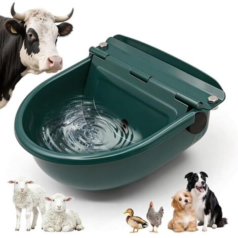Abreuvoirs pour Chevaux Abreuvoirs Automatiques pour Chiens avec Flotteur, Abreuvoirs en Acier Inoxydable avec Trous de Drainage pour Chevaux, Chiens, Bovins, Moutons, Porcs, Alpagas