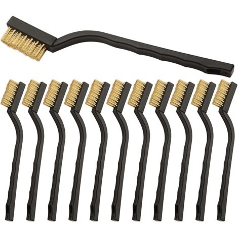 Lot de 12 petites brosses en laiton très résistantes pour enlever la rouille et la peinture à la maison (1/5)