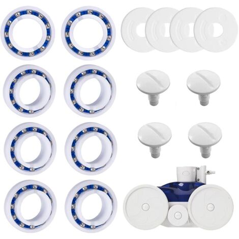 Accessoires de Nettoyage de Piscine,Kit de Reconstruction de Nettoyeur de Piscine,Roulements à Billes de Roue C60,Boulons de Roue C55,Rondelles C64,Compatibles avec Polaris 180 280 (1/5)