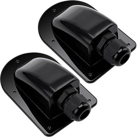 2 Pièces Presse Étoupe Solaire d'entrée de Câble Étanche pour Câble 6-12 mm, Solaire Seul Entrée de Câble Gland pour Panneaux Solaires de Camping-Car, Caravane, Bateau (Noir) (1/5)