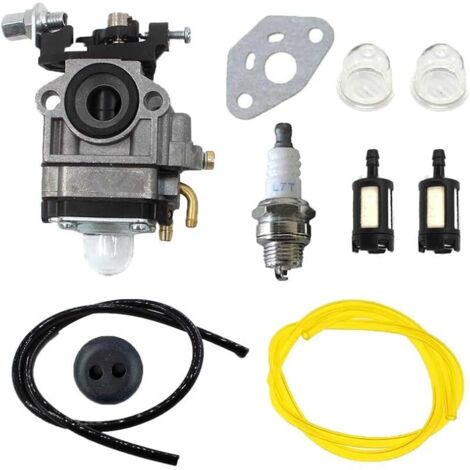 Carburateur 10mm et Filtre à Essence avec Tuyau d'essence Joint de Réservoir Pour 22cc 25cc 26cc 30cc Debroussailleuse Tronconneuse Taille-Haie Tarier