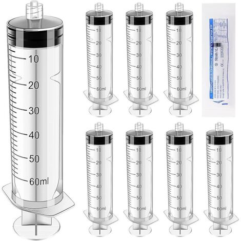 8 Pièces 60ml Outils de Mesure de Liquide en Plastique, Emballage Individuel, Tube Polyvalent de Mesure, pour Laboratoire industriels, Distribution de Liquides et Arrosage (1/5)