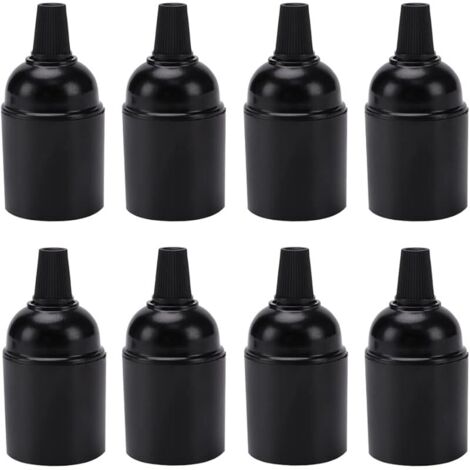 Lot de 8 douilles Edison bakélite vintage avec tournevis - Noir E27 (1/5)