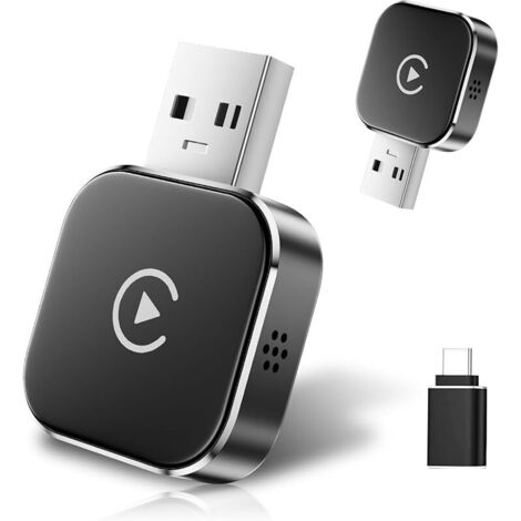 2026 Adaptateur sans Fil Carplay & Android Auto 2-en-1, Adaptateur Android Auto WiFi 2,4+5,0 GHz,Connexion Bluetooth 5.0 Stable, USB C/A, Compatible avec i-Phone i-OS 10+ Et Android 11+ (Style b)