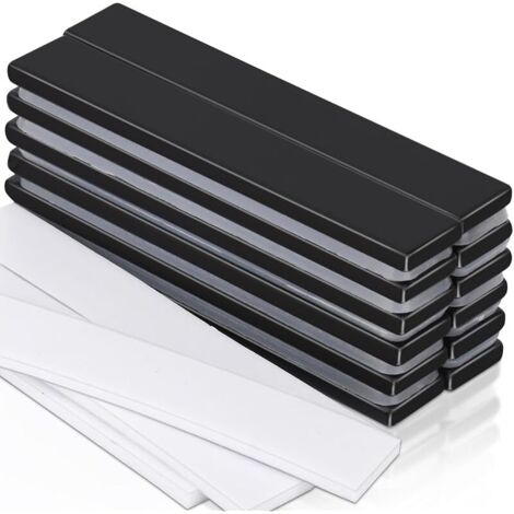 12 pièces Aimants en Néodyme Extra Puissants Grands, 60x10x3mm Aimants Rectangulaires Noirs avec Adhésif Double Face, Aimants Puissants pour Tableau Magnétique, Réfrigérateur, Aimants à Terres Rares (1/5)