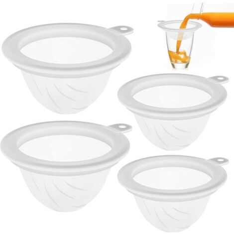 Filtres Alimentaires en Maille Ultra Fine: 4 Pièces Tamis en Nylon, Passoire en Tissu en Plastique avec Poignée de Cuisine pour Yaourt Thé Café Huile Riz Nouilles Fruits Légumes Confiture(15cm) (1/5)