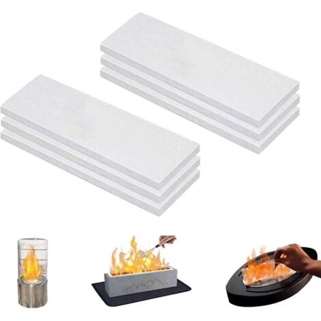 Laine de céramique pour le bioéthanol 300x100x13mm Éponge en céramique de foyer en laine Convient aux cheminées, aux poêles à barbecue pour aider à la combustion (6 packs) (1/5)