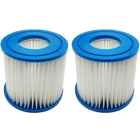 Lot de 2 Cartouches filtrantes pour Best-Way Type D VII, Cartouche de Rechange Compatible avec Les Cartouches filtrantes pour Intex Type D piscines Spa à Ressort Chaud (1/5)