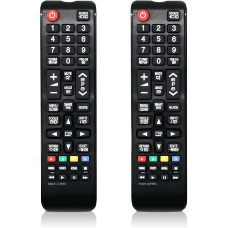 Lot de 2 télécommandes de rechange universelles compatibles avec tous les téléviseurs Samsung d'origine - Aucune programmation nécessaire (1/5)