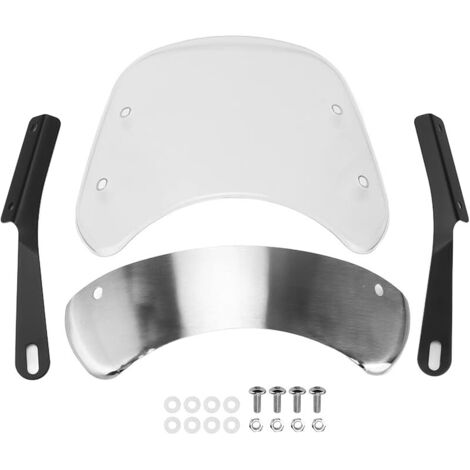 Déflecteur de pare-brise de moto, Style rétro, Protection universelle réglable contre le vent pour les motocyclistes, matériau ABS (Transparente) (1/5)