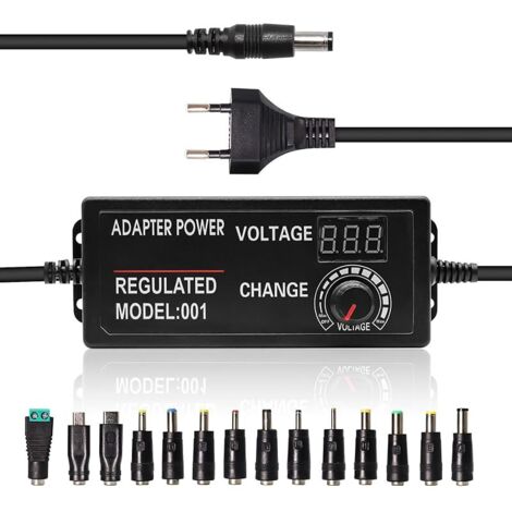 Alimentation Universelle 3V - 24V 3A Adaptateur Secteur Réglable AC/DC Chargeur Universel avec Indicateur De Tension LED pour 3V - 24V Appareils Ménagers Éclairage LED Moteur DC DVD