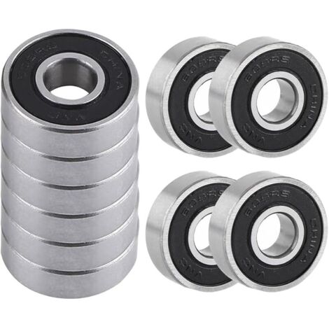 Roulement 608-2RS, 10 Pcs Roulements à Billes 8x22x7mm, Deep Groove Ball Bearings, pour Équipements Industriels Véhicules
