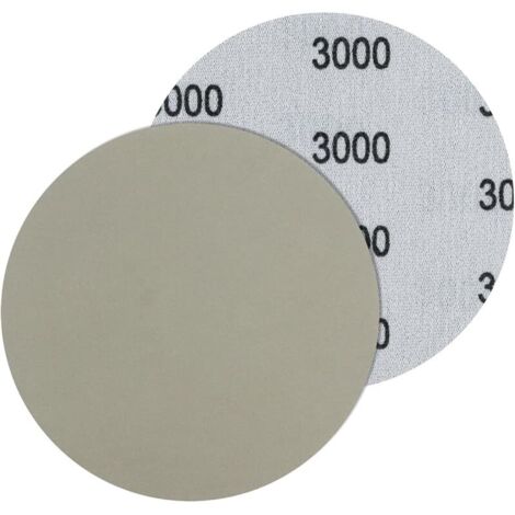 5 pièces Papier de Verre 125 mm, Grain 3000 disques de ponçage à Sec et Humide Feuilles de ponçage Rondes excentriques pour Ponceuse pour Voiture métal Bois (1/5)