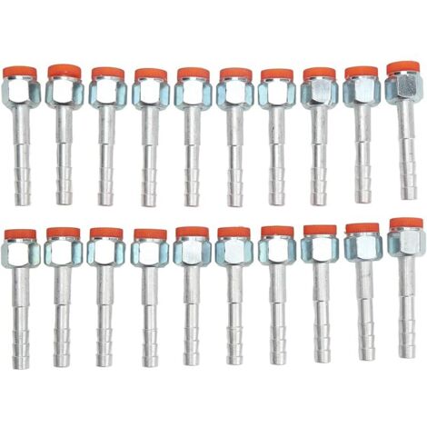 Raccord cannelé de tuyau de climatisation droit en aluminium haute résistance universel 20 pièces pour voitures camions véhicules d'ingénierie connecteur de tuyau de réfrigérant (3/8 po) (1/5)