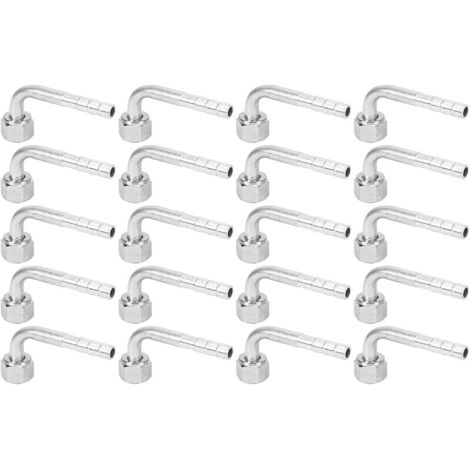 Connecteur de climatiseur de voiture coudé à 90 degrés, adaptateur en aluminium 3/8 pouces pour camions, véhicules d'ingénierie, rénovation de climatisation, 20 pièces (1/5)