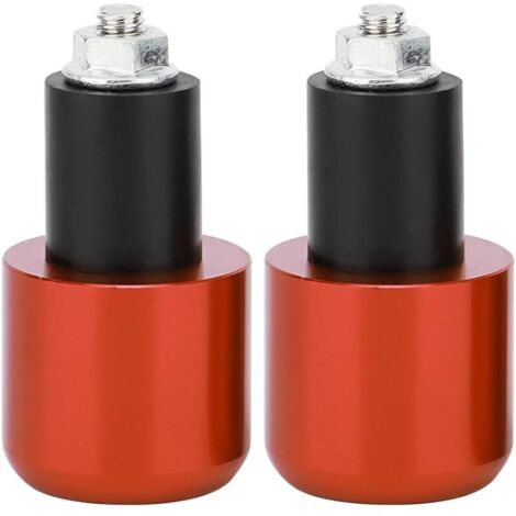 Bouchon d'extrémité de guidon de moto, accessoire de moto en alliage d'aluminium de qualité supérieure, remplacement décoratif élégant et durable pour guidon de 22 mm, ensemble de (Orange) (1/5)