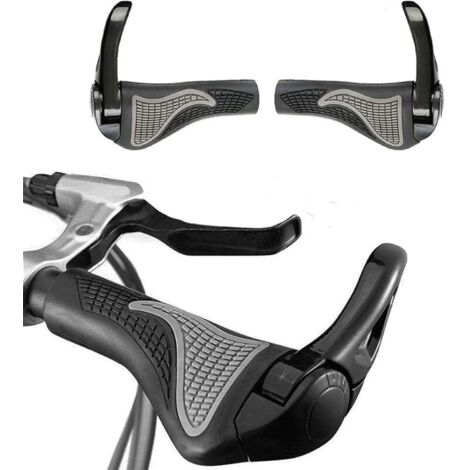 Poignées de Guidon de Vélo Ergonomique, 1 Paire Poignées VTT Antidérapant en Caoutchouc et Aluminium Corne Grip de Vélo Poignée pour Bike Vélo VTT Bicyclette