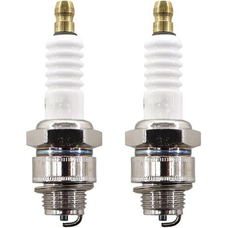 Lot de 2 bougies d'allumage pour moteurs Briggs & Stratton 3,5-6,5 HP Tondeuses à gazon 450 550 625 650 675 Quantum Series Remplace Champion RJ19LM, NGK BR2LM