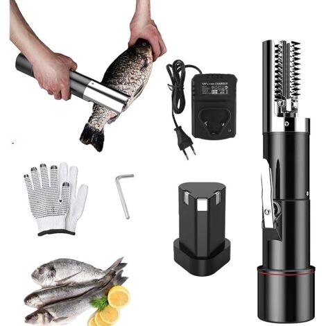 Détartreur de Poisson électrique, 125W Batterie Nettoyeur d'écailles de Poisson 7500r/min détartrant pour Poisson Voiture Rechargeable Outils de détartreur de Poisson (1/5)