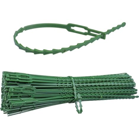 150Pcs Attaches de Plantes Réglables de Jardinage 230mm Attache Soutien de Jardin Lien de Serrage en Plastique Réutilisable pour Soutenir Vignes Tomates Arbustes Plantes (Vert) (1/5)
