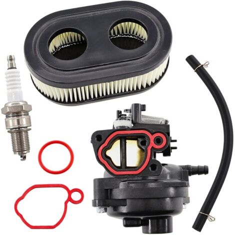Carburateur avec Filtre à air Bougie d'allumage pour Briggs & Stratton 550EX 625EX 675EX 675IS 725EXI 09P702 OHV moteur 163cc tondeuse à gazon Remplace 799584 594058 (1/5)