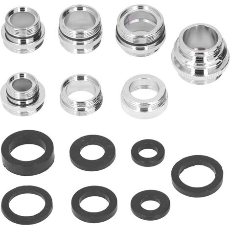 7pcs Kit Adaptateur Aérateur Robinet Métal avec Joints,Ensemble Connecteur Robinet Femelle/Mâle pour Pulvérisateurs/Filtres Jardin/Cuisine,Accessoires Tuyau pour Appareil Aérateur à économie Eau évier (1/5)
