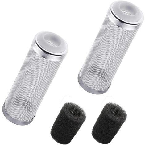 Garde de Filtre d'Aquarium 2 Pièces Filtre en Acier Inoxydable pour Aquarium Ajouter du Coton Protecteur d'entrée d'eau d'aquarium（16mm） (1/5)