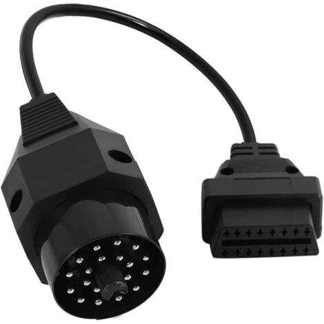 Câble Adaptateur OBD Mâle 20 Broches Rond vers OBD2 Femelle 16 Broches Connecteur, Connector pour Scanner de Diagnostic 20 Pin obdii Voiture BMW E36 E38 E39 E46 E53 X5 Z3 (1/5)