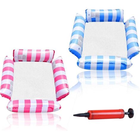 2 pièces Matelas Gonflable pour Piscine, 123 x 120 cm, Matelas Gonflable avec Filet, Jouet Aquatique 4 en 1, Matelas Gonflable pour Piscine, Salon Aquatique, Jouet de fête avec Pompe à air (1/5)