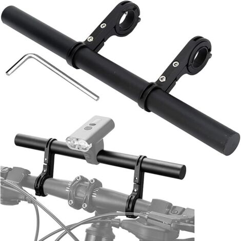 Rallonge Guidon Vélo 30cm avec 2 Supports Serrage et 1 Clé Hexagonale, Extension Guidon Universelle en Aluminium 2,5 à 3,2 cm pour Lampe, Compteur Vitesse, GPS, Support de Téléphone, Caméra d'Action (1/5)