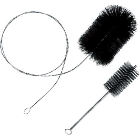 Lot de 2 brosses pour Conduit de poêle, Brosse de Nettoyage en Fil d'acier, Kit Nettoyage Gaine Souple Gaine Vmc, kit de Nettoyage pour cheminée,Souple Brosses de Ramonage