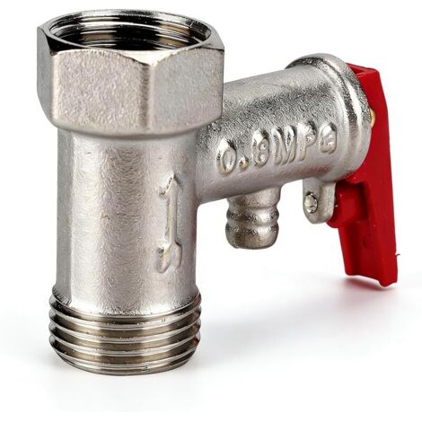 Soupape de Sécurité Chauffe Eau 1/2, 0.8MPa Soupapes de Décharge de Pression en Laiton pour Chauffe Eau Electrique (1/5)