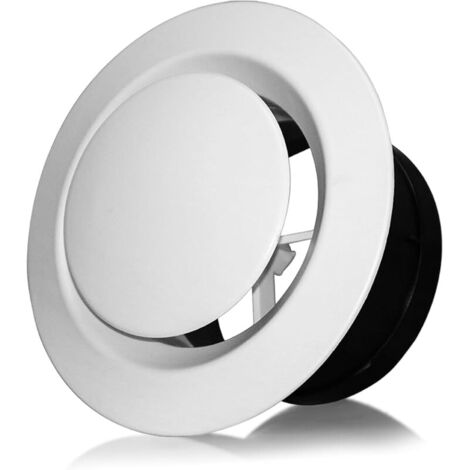 Couvercle de Conduit de Ventilation, Couvercle de Ventilation Réglable,75mm Valve à Disque Blanche,Aeration Reglable Couvercle De Grille D'évacuation Air Disponible pour Plafond ou au Mur (1/5)