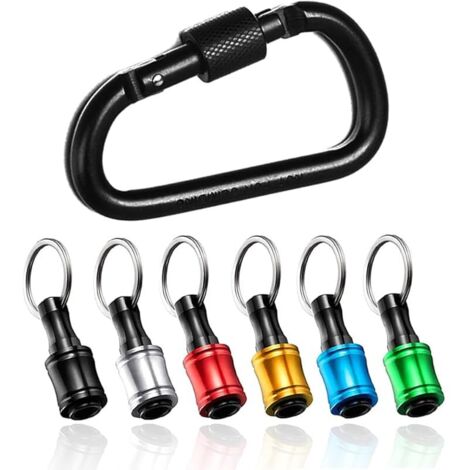 6pcs Porte-Embouts Tournevis Adaptateur Vis de Perçage à Tige Hexagonale 6.35mm Barre d'Extension de Foret Portable avec Porte-clés pour Stockage et Dégagement Rapide du Foret et Tournevis Hex (1/5)
