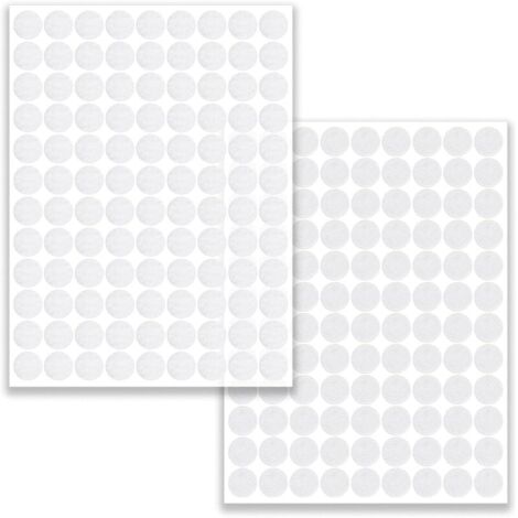 200 Capsules 100 Paires Scratch autocollant Pastille scratch adhésif 10mm (Blanc)