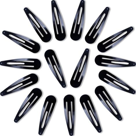 20 Pièces Barette,Barettes Cheveux,Pince Plate Cheveux,Barrette Cheveux Femme,Barettes Cheveux Fille,pour Fille,Enfant,Femmes,Antidérapant,5cm,Noir (1/5)