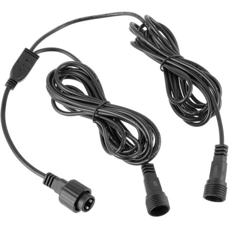 Câble de Rallonge en Y de 5M pour Lumières de Noël, 2 Pin Câble de Rallonge avec Connecteur Mâles et Femelles pour Extérieur Guirlande Lumineuses G40, Lumières de Glaçons, Jardin (1/5)