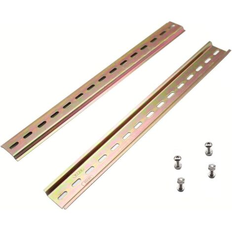 Lot de 2 Rails DIN 300mm Métal, Rail DIN Électrique Fendu 35mm, U-Groove Rail de Montage pour Disjoncteur et Armoire Électrique