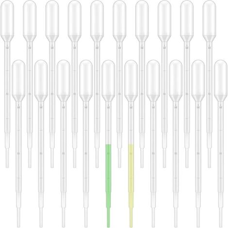 20 Pièces Pipette,Pipette Plastique,Pipette Graduée,Pipette de Transfert en Plastique,Compte-gouttes 1ml,Transparent,pour Transfert D'huiles Essentielles,Parfums,Liquides Divers (1ml) (1/5)