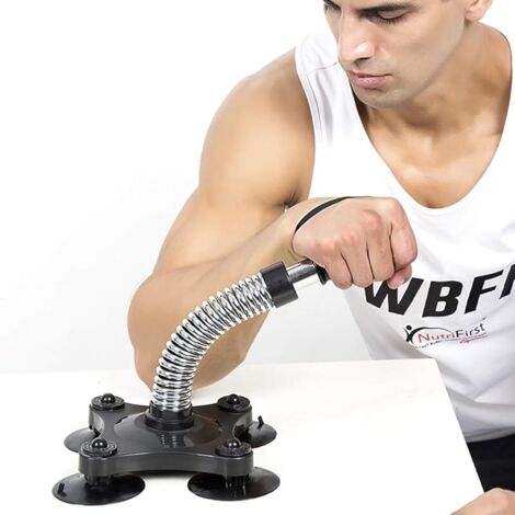 AHwjr Bras De Fer Entraîneur Exerciseur, Robuste Forearm Antidérapante Équipement Grips Poignet Blaster Muscle Strength Fitness pour l'homme Gym Équipement, Bras Table Grip,Argent (1/5)