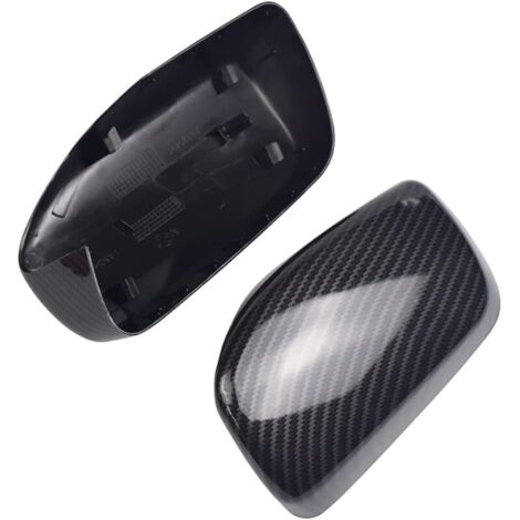 1 paire de coques de rétroviseur gauche et droit pour B-MW Série 5 E60 E61 E63 E64 2004-2008 520i 525i 528i 528xi 530i (motif fibre de carbone) (1/5)