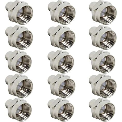 15 Pcs Connecteur coaxial 75 Ohms type F mâle,terminaison capuchon,extrémités résistance,protection couvercle,capuchons étanches à la poussière,connecteur coaxial pour antenne satellite FM TV (1/5)