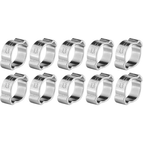 Collier de Serrage, 10 pièces Collier de Serrage à Deux Oreilles en Acier Inoxydable plaqué Zinc pour Tube de Tuyau d'essence Fule (11-13mm) (1/5)