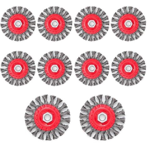 5 Pièces Brosse Metallique pour Meuleuse D'angle, Brosse Métallique Perceuse de 100mm à Nœud Torsadé avec Filetage M14, Accessoire Meuleuse pour Nettoyer, Dérouillage, Polissage (1/5)